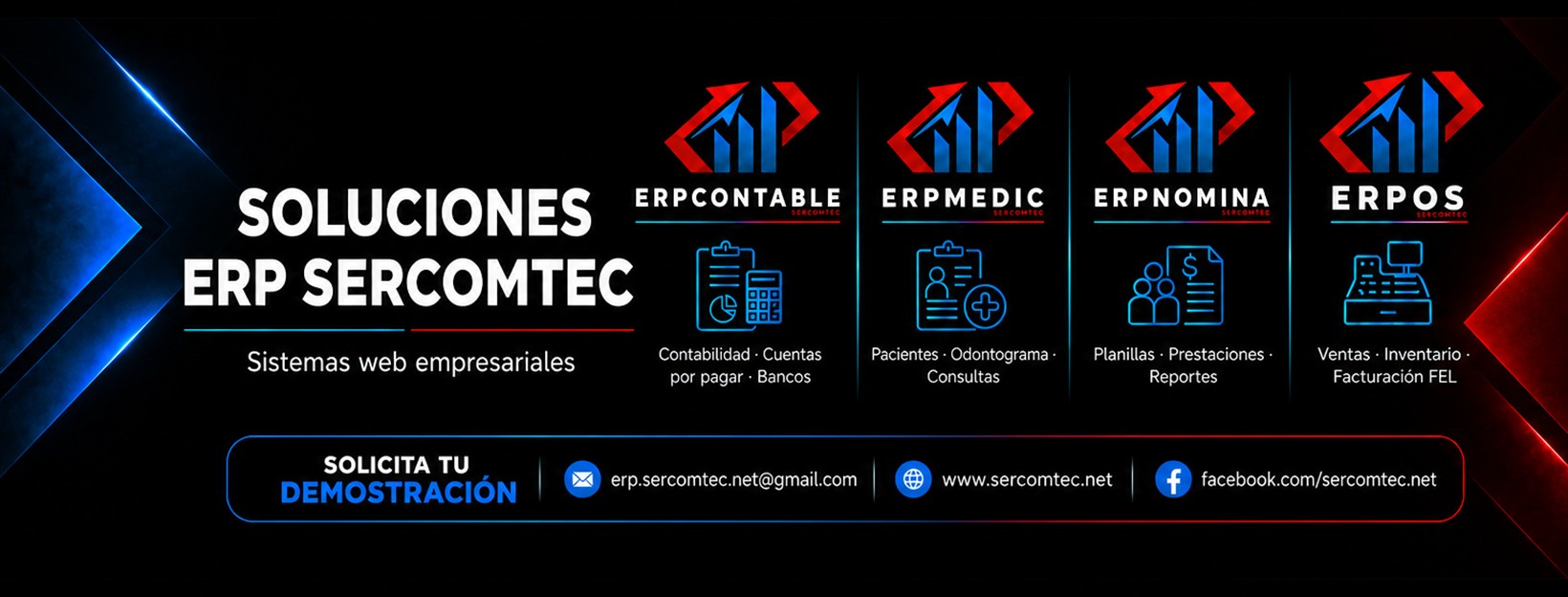 Soluciones ERP Sercomtec: Contable, Medic, Nómina y Punto de Venta